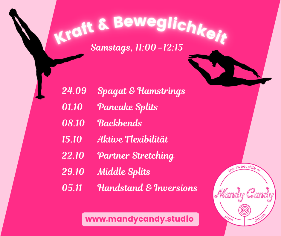 Kraft und Beweglichkeit ab September in Mandy Candy's Pole Dance Studio