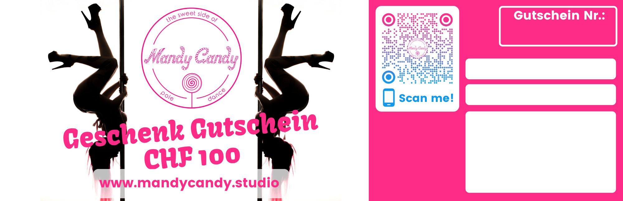 Geschenk Gutschein Mandy Candy's Pole Dance Studio